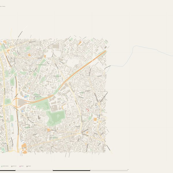 Bagnolet street map with house numbers — printable address map PDF, France