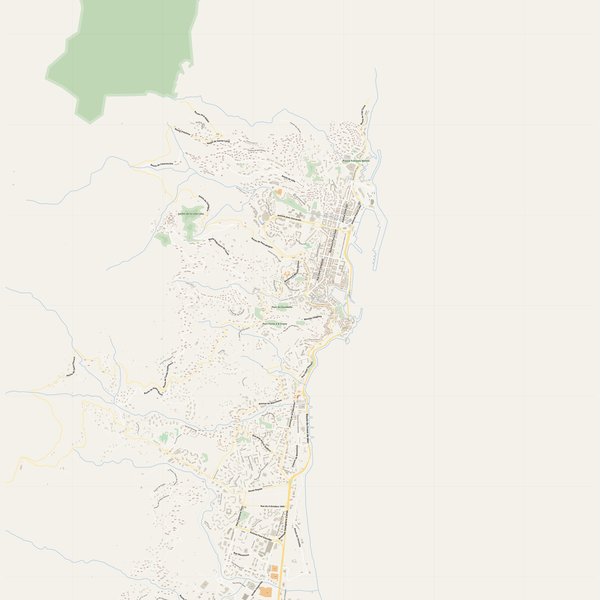 Bastia street map with house numbers — printable address map PDF, France