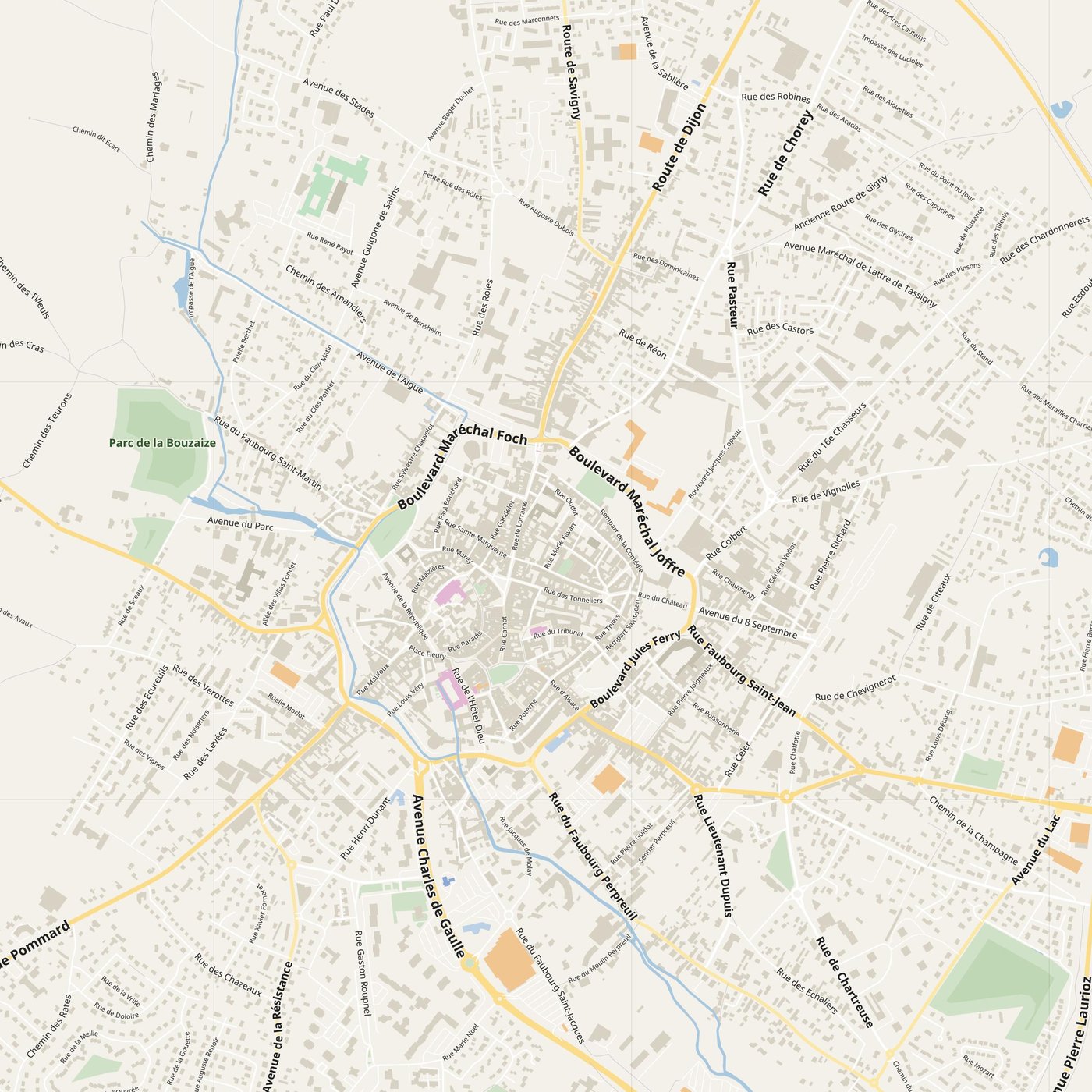 Beaune Map PDF — Printable Street Map Poster with House Numbers