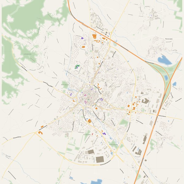 Beaune map with house numbers, hospitals, police and fire stations — printable PDF, France