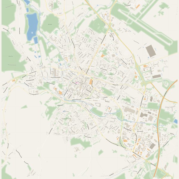 Free printable city map of Beauvais with all street names, France