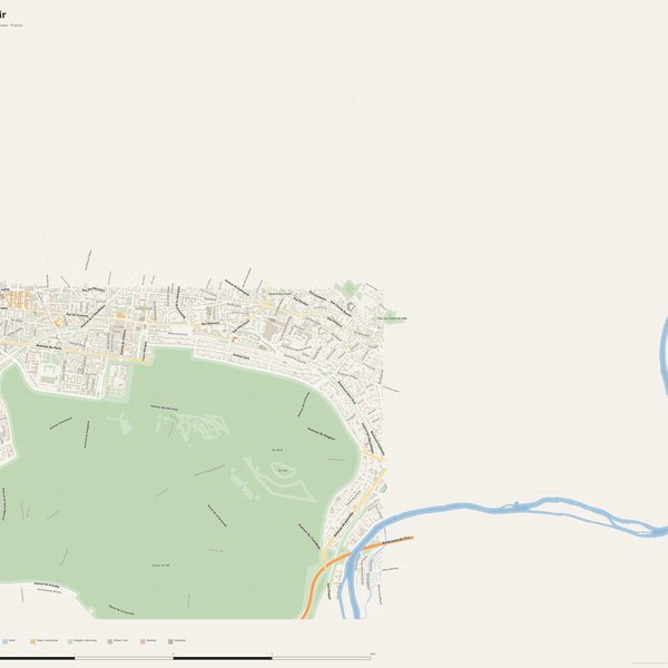 Free printable city map of Bel-Air with all street names, France