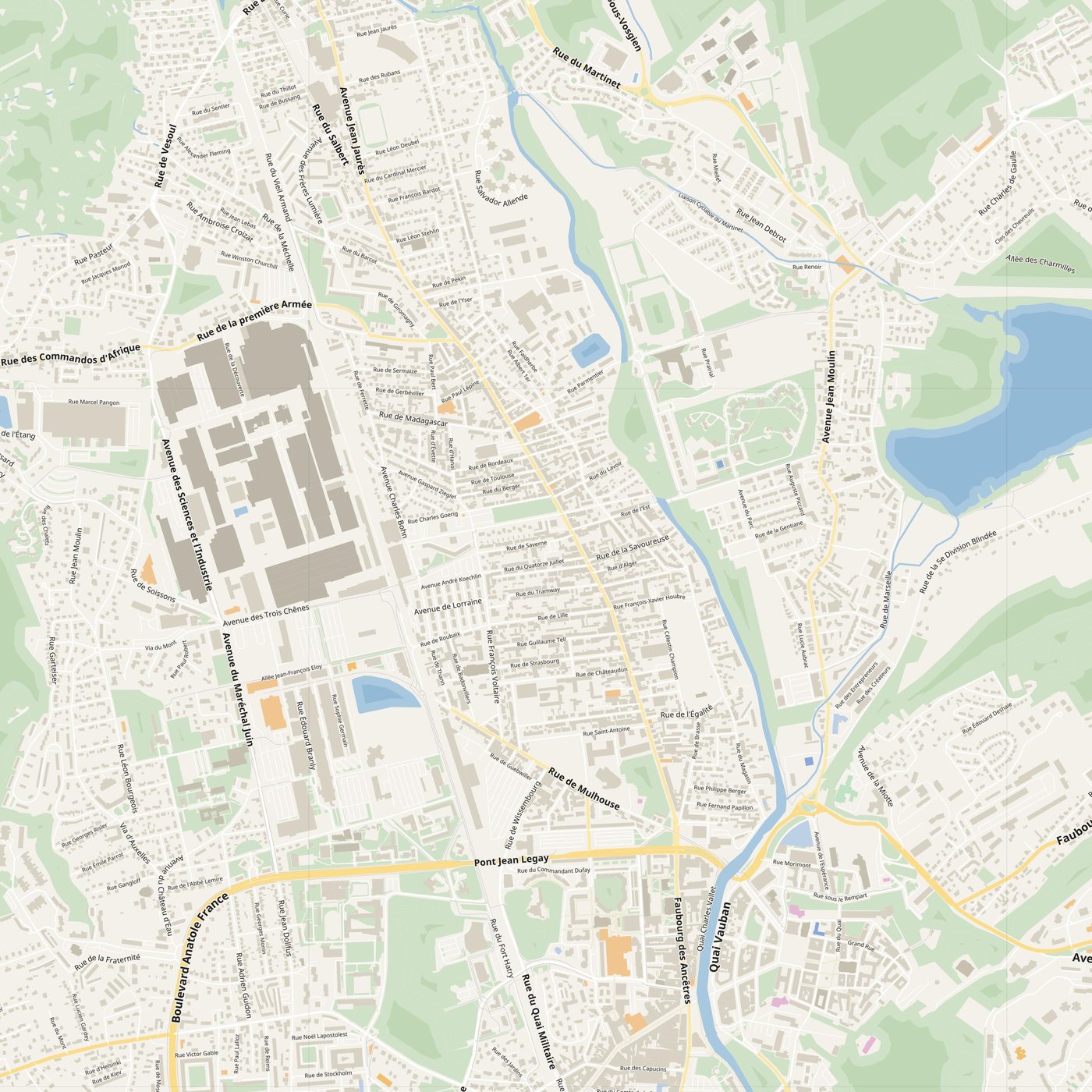 Belfort Map PDF — Printable Street Map Poster with House Numbers