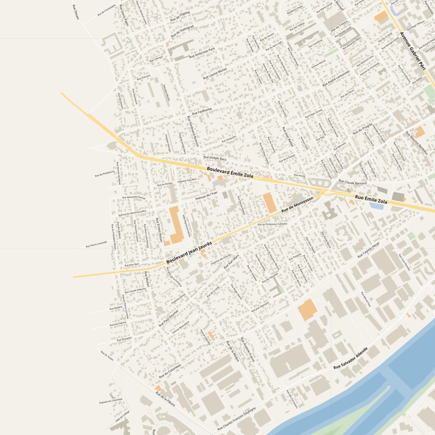 Bezons Map PDF — Printable Street Map Poster with House Numbers