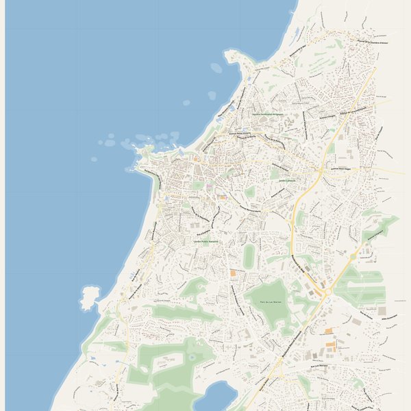 Biarritz street map with house numbers — printable address map PDF, France