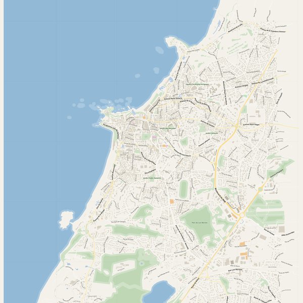 Free printable city map of Biarritz with all street names, France