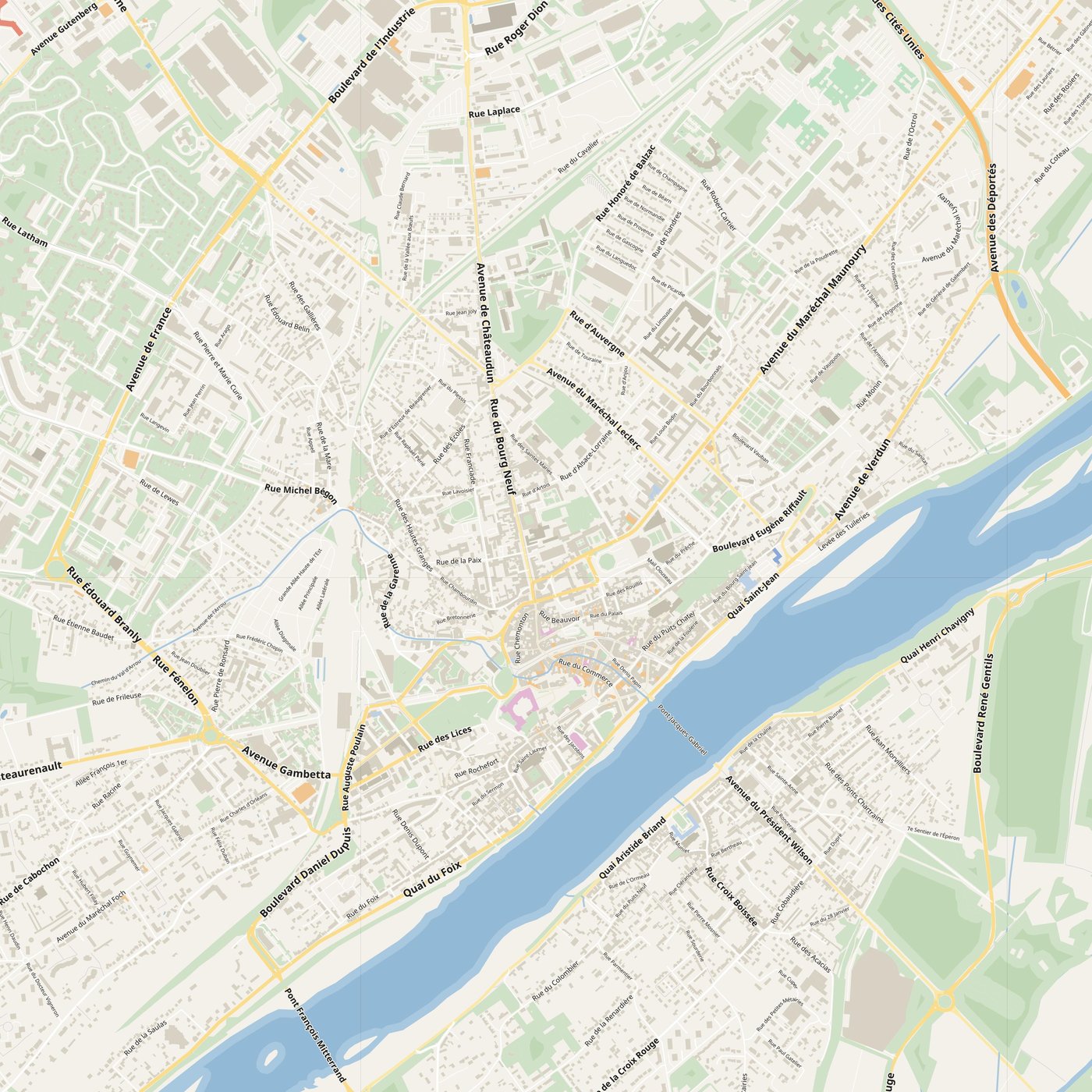 Blois Map PDF — Printable Street Map Poster with House Numbers