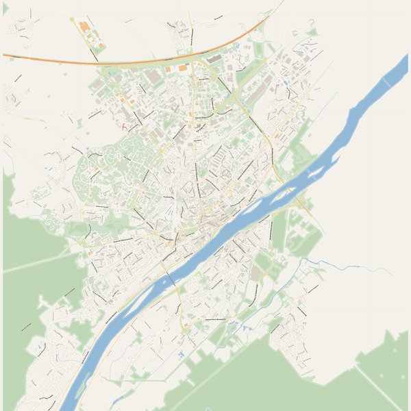Free printable city map of Blois with all street names, France