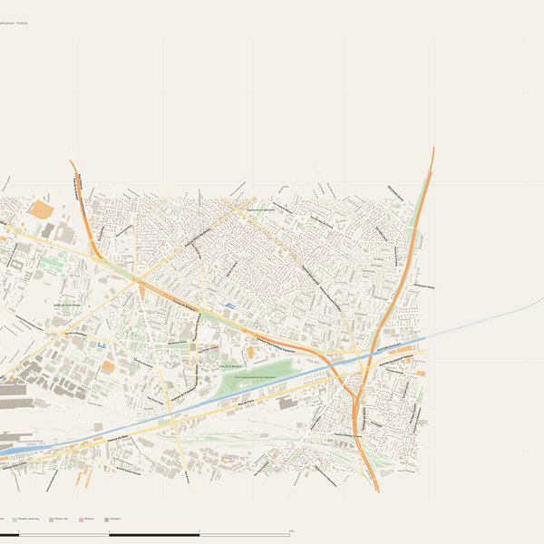 Bobigny street map with house numbers — printable address map PDF, France