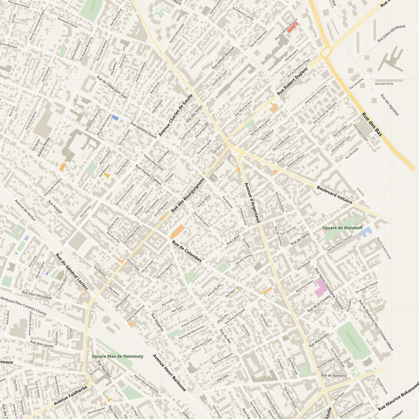 Bois-Colombes Map PDF — Printable Street Map Poster with House Numbers