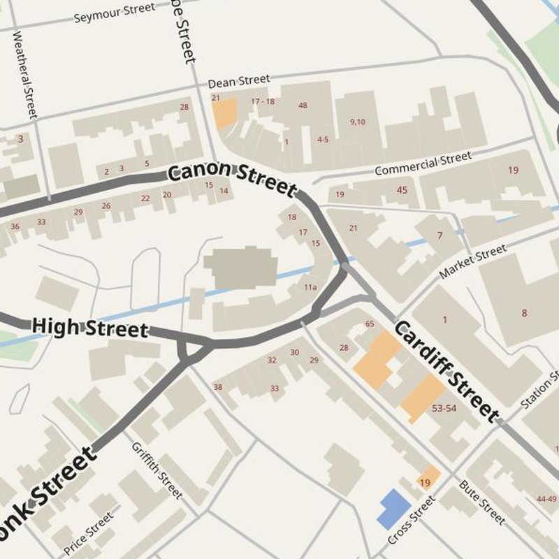 Aberdare street map with house numbers — printable address map PDF, United Kingdom