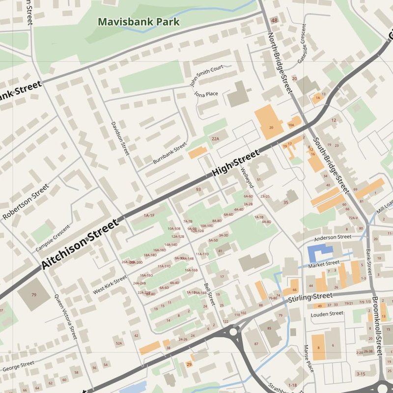 Airdrie street map with house numbers — printable address map PDF, United Kingdom