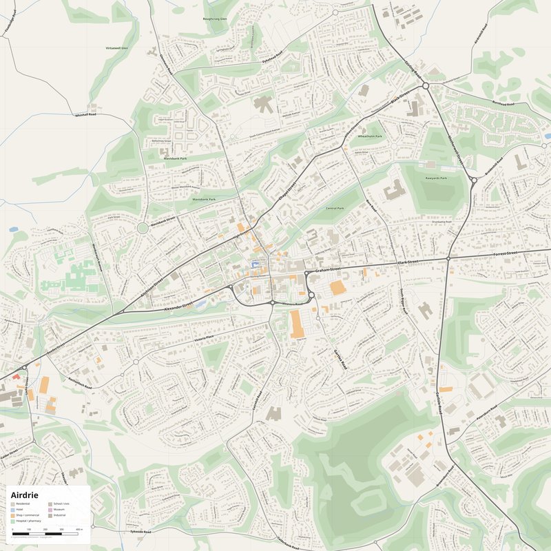 Airdrie Map PDF — Printable Street Map Poster with House Numbers