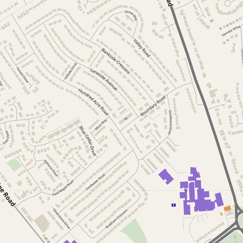 Aldridge map with house numbers, hospitals, police and fire stations — printable PDF, United Kingdom