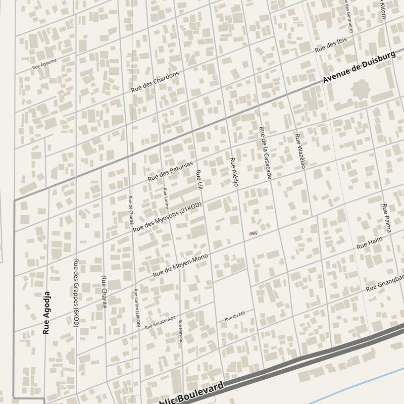 Aflao street map with house numbers — printable address map PDF, Ghana