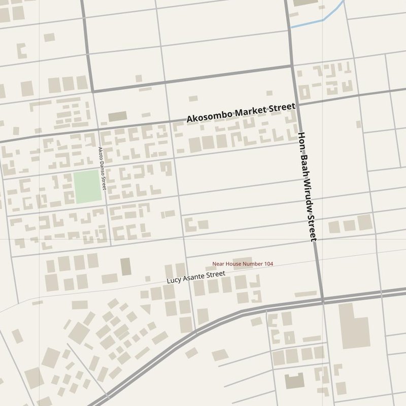 Agogo street map with house numbers — printable address map PDF, Ghana