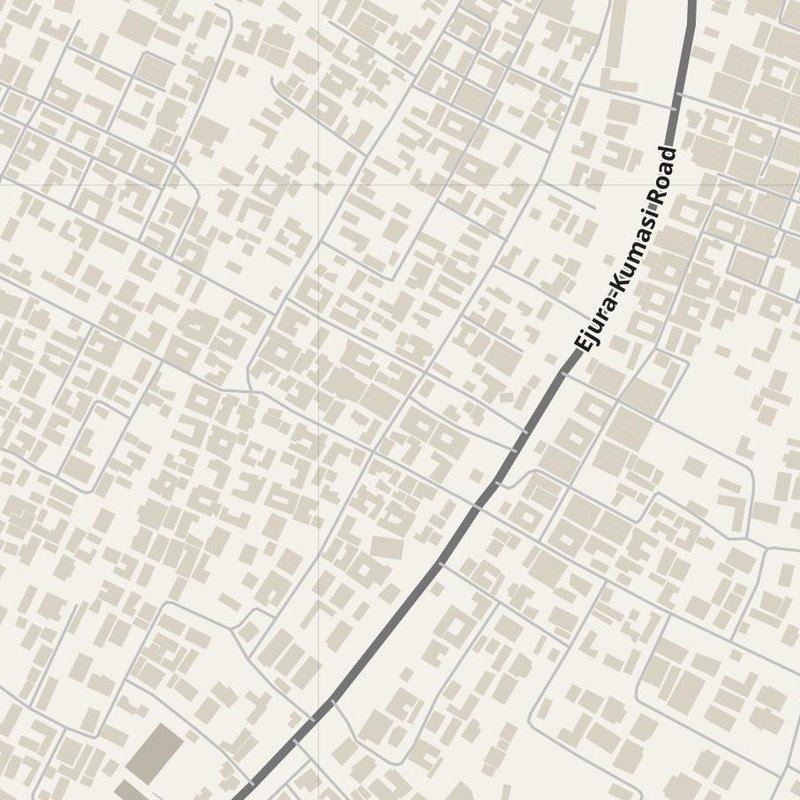 Ahwiaa street map with house numbers — printable address map PDF, Ghana