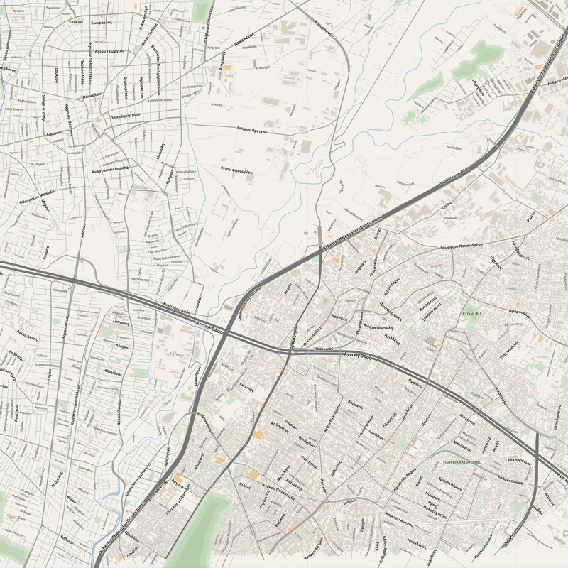 Acharnés Map PDF — Printable Street Map Poster with House Numbers