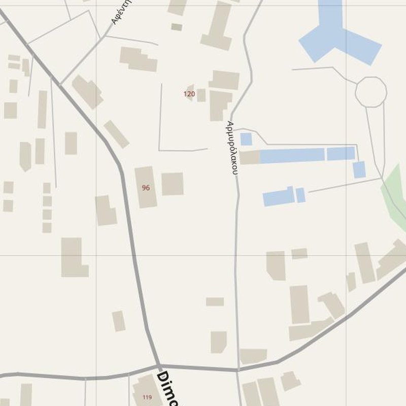 Agía Varvára street map with house numbers — printable address map PDF, Greece