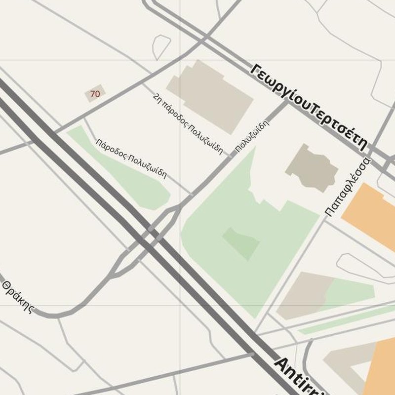 Agrínio street map with house numbers — printable address map PDF, Greece