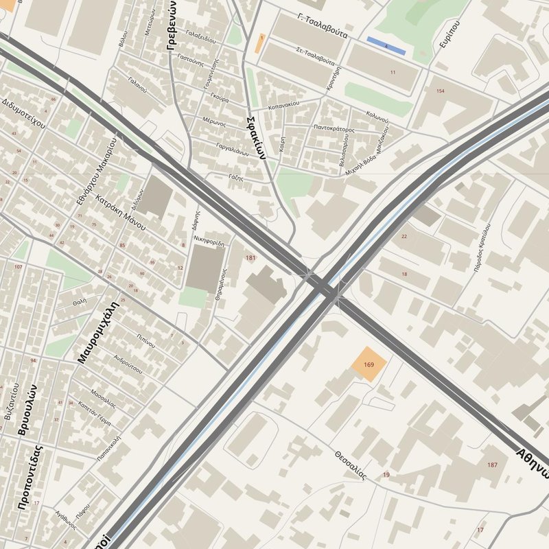 Aigáleo street map with house numbers — printable address map PDF, Greece