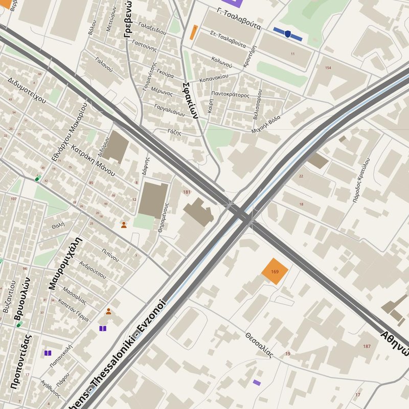 Aigáleo map with house numbers, hospitals, police and fire stations — printable PDF, Greece