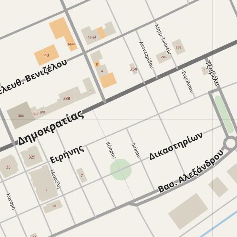 Alexandroupoli street map with house numbers — printable address map PDF, Greece