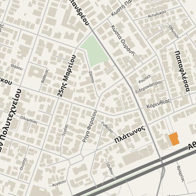 Asprópyrgos map with house numbers, hospitals, police and fire stations — printable PDF, Greece