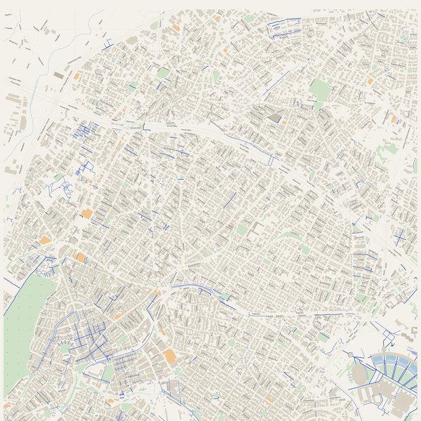 Walking and running map of Irákleio, Greece