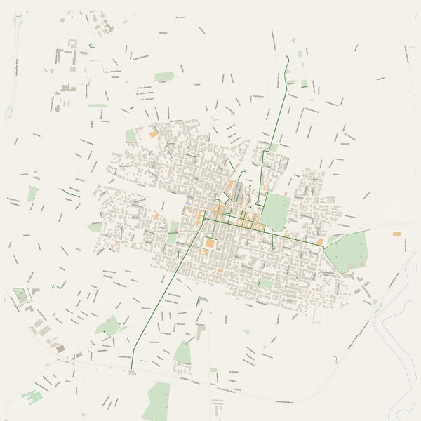 Cycling map of Kardítsa, Greece