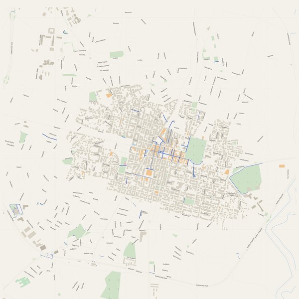 Walking and running map of Kardítsa, Greece