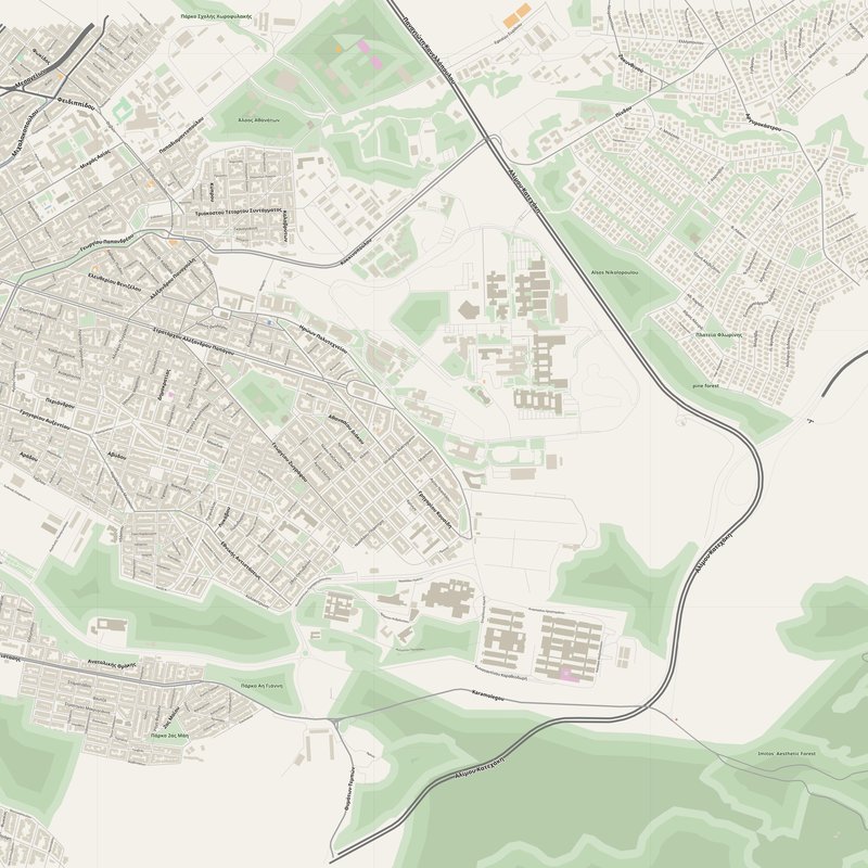 Zográfos Map PDF — Printable Street Map Poster with House Numbers