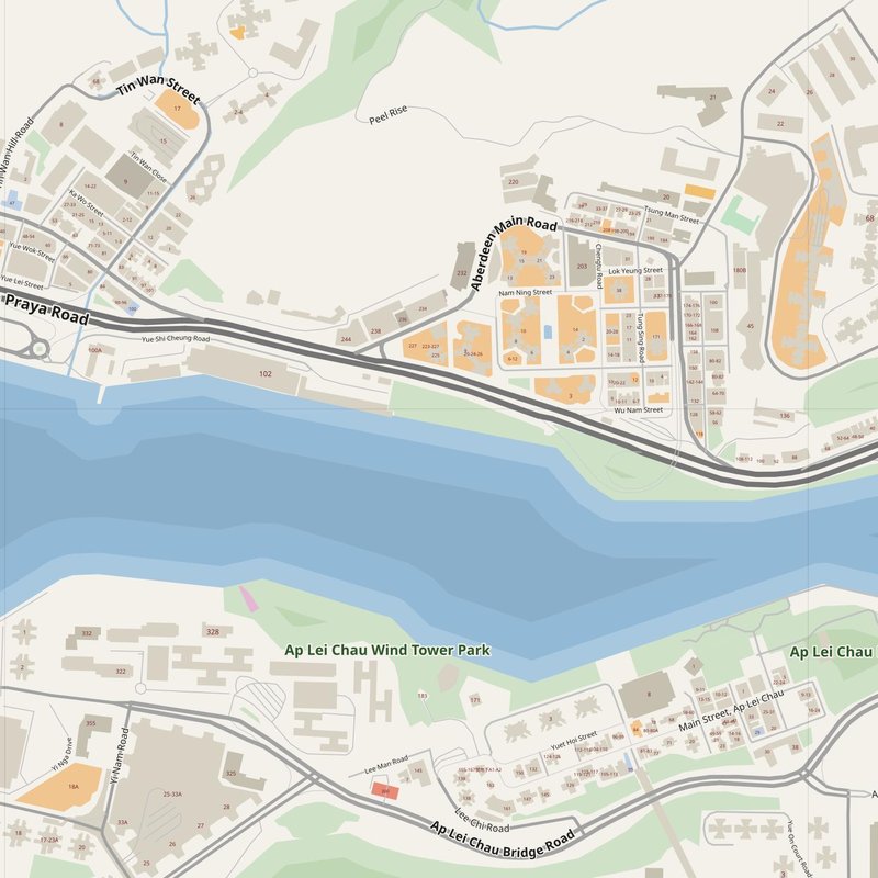 Aberdeen street map with house numbers — printable address map PDF, Hong Kong SAR China