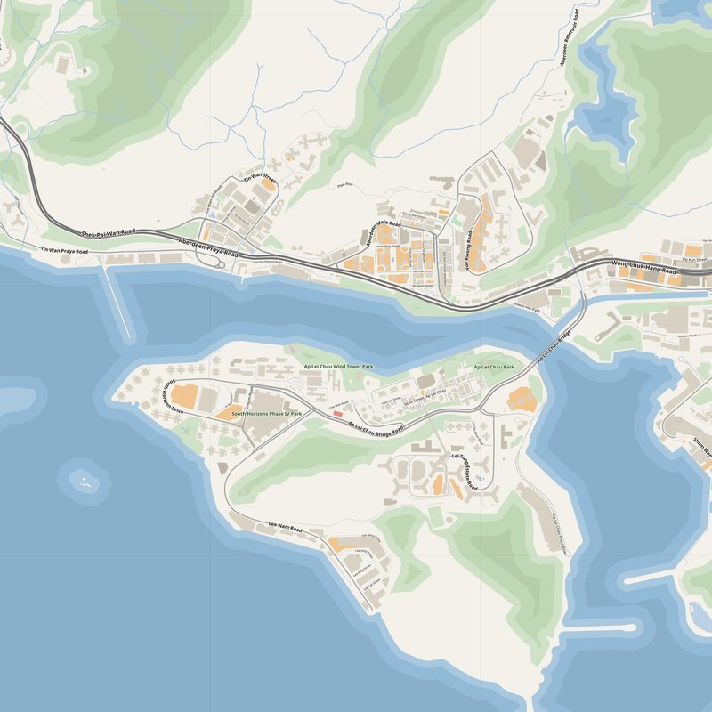 Printable street map poster of Aberdeen, Hong Kong SAR China