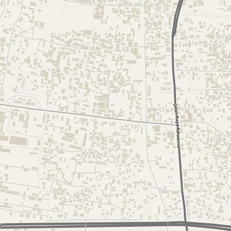 Adiwerna street map with house numbers — printable address map PDF, Indonesia
