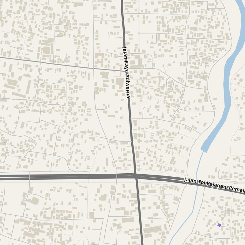 Adiwerna map with house numbers, hospitals, police and fire stations — printable PDF, Indonesia