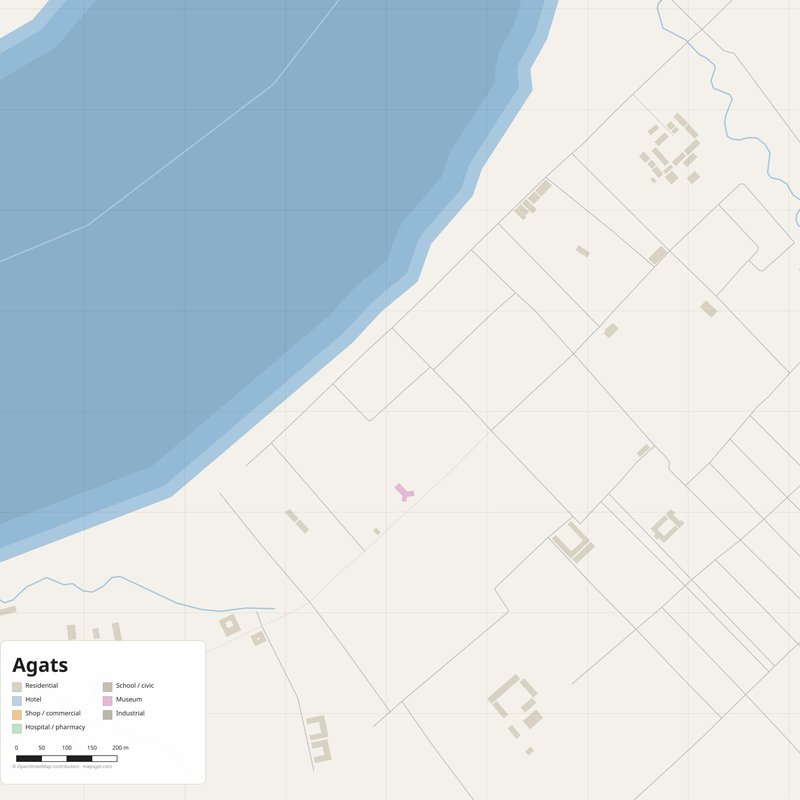 Agats Map PDF — Printable Street Map Poster with House Numbers