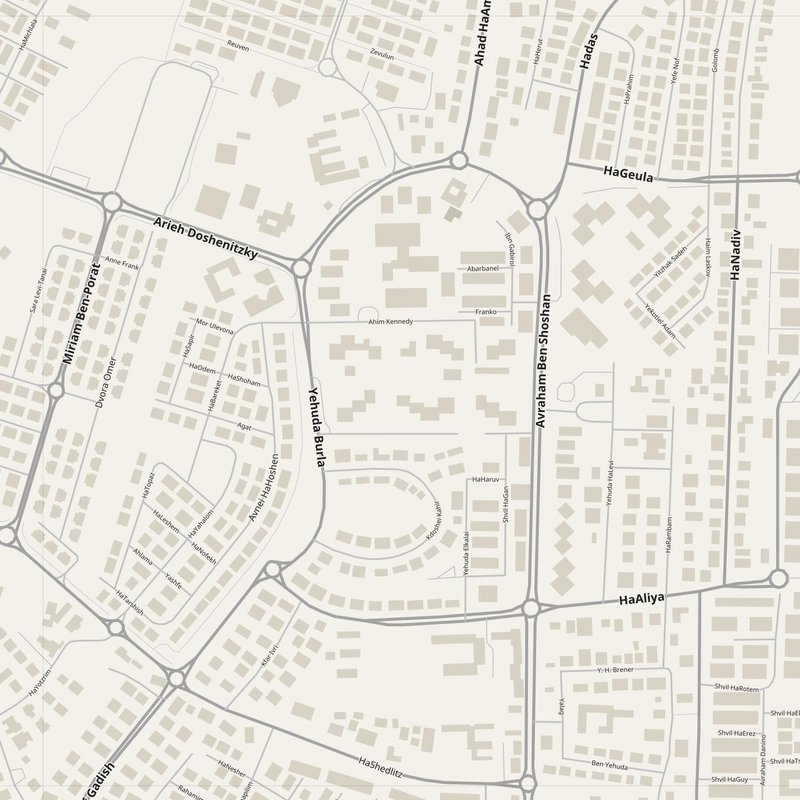 Acre street map with house numbers — printable address map PDF, Israel