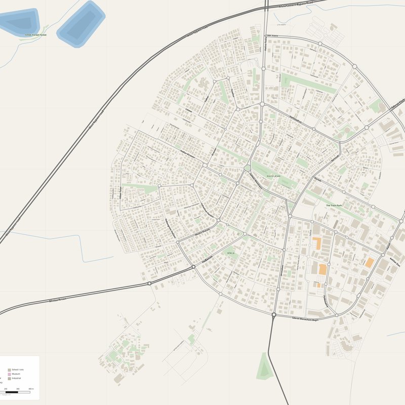 Afula Map PDF — Printable Street Map Poster with House Numbers