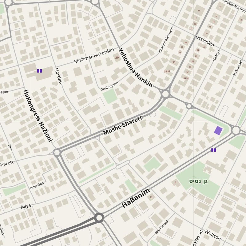 Afula map with house numbers, hospitals, police and fire stations — printable PDF, Israel