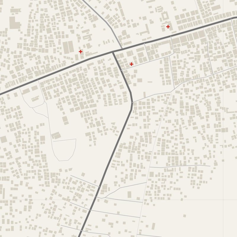 Achampet map with house numbers, hospitals, police and fire stations — printable PDF, India