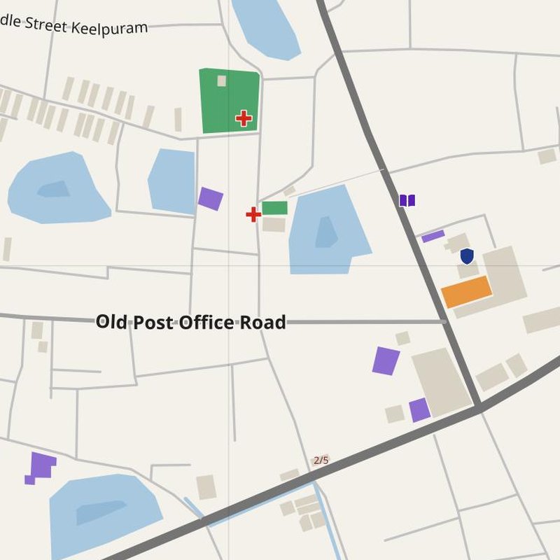 Adirampattinam map with house numbers, hospitals, police and fire stations — printable PDF, India
