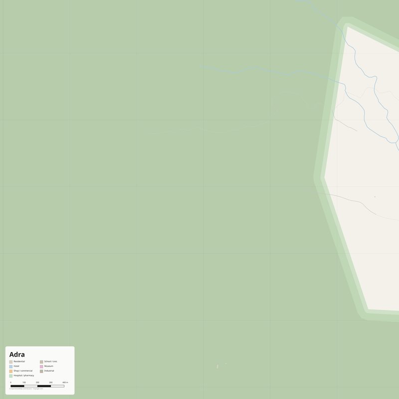 Adra Map PDF — Printable Street Map Poster with House Numbers