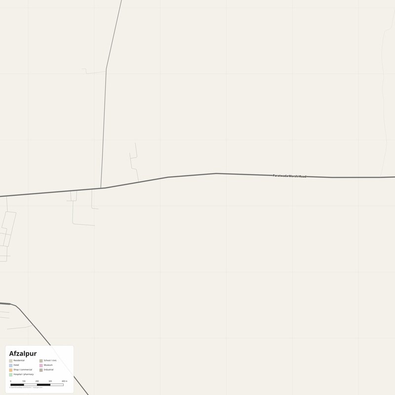 Afzalpur Map PDF — Printable Street Map Poster with House Numbers