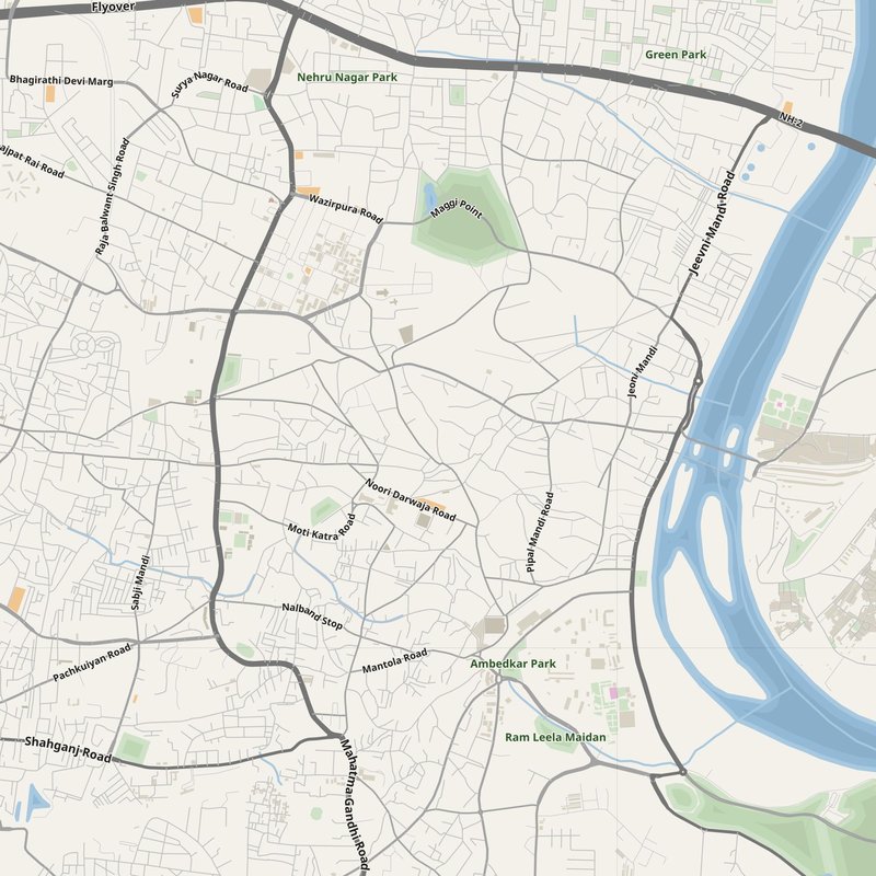 Agra street map with house numbers — printable address map PDF, India