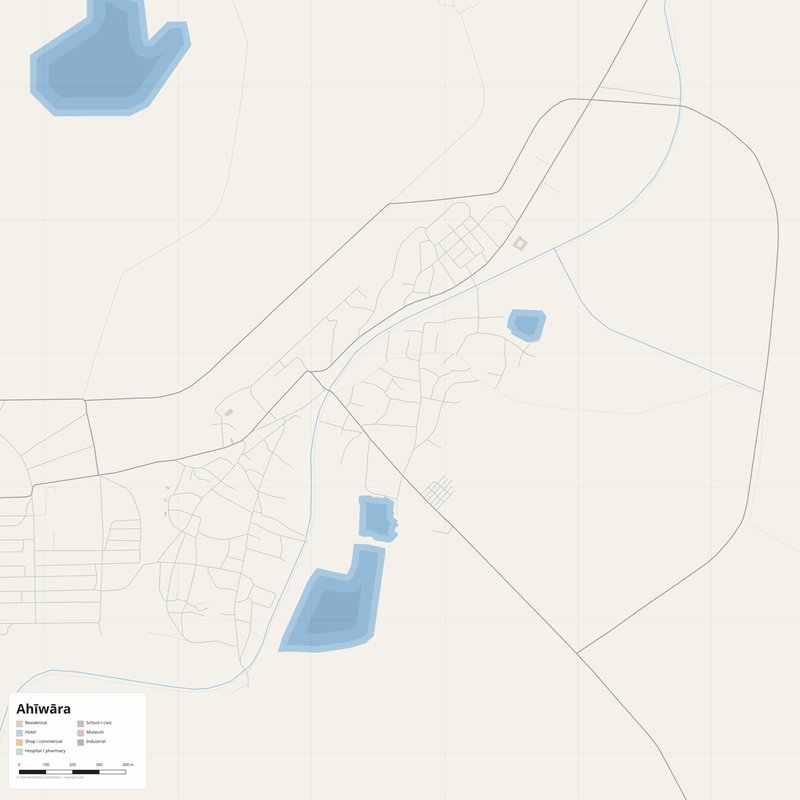 Ahīwāra Map PDF — Printable Street Map Poster with House Numbers