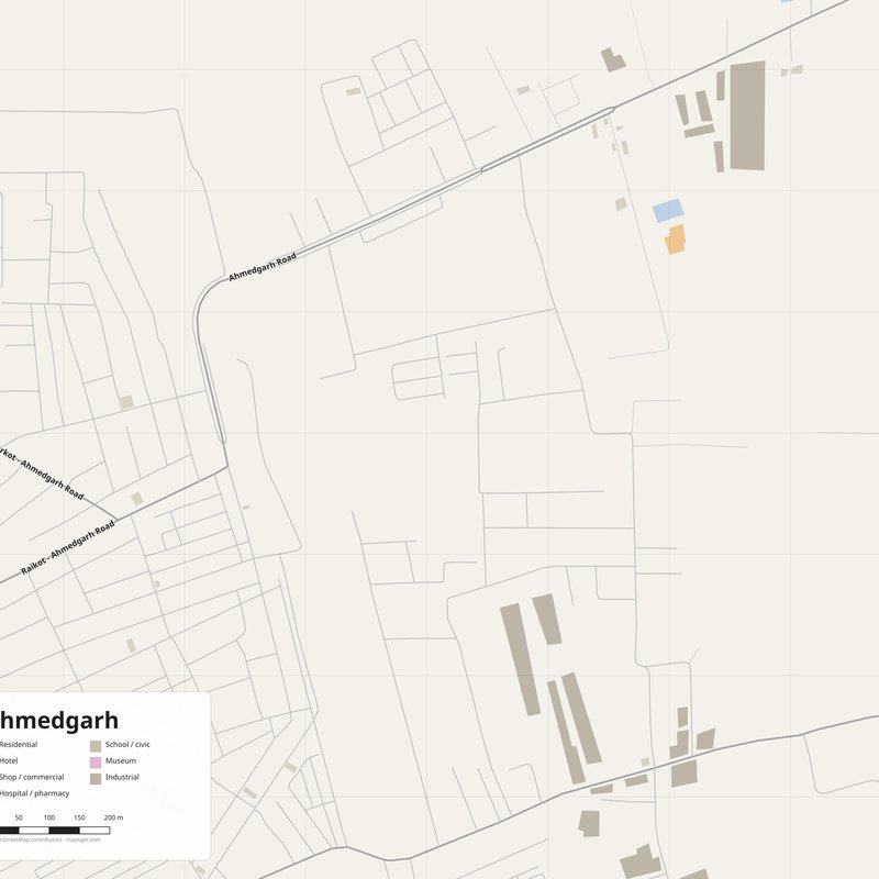 Ahmedgarh Map PDF — Printable Street Map Poster with House Numbers