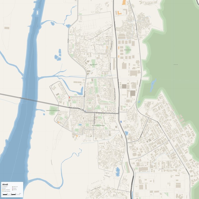 Airoli Map PDF — Printable Street Map Poster with House Numbers