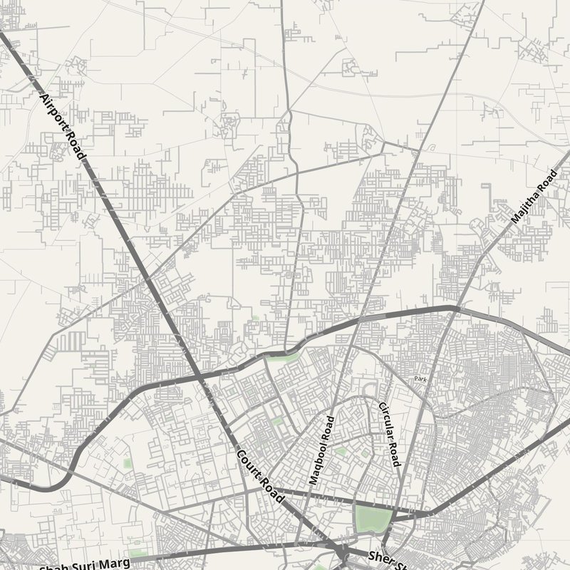 Ajnāla map with house numbers, hospitals, police and fire stations — printable PDF, India