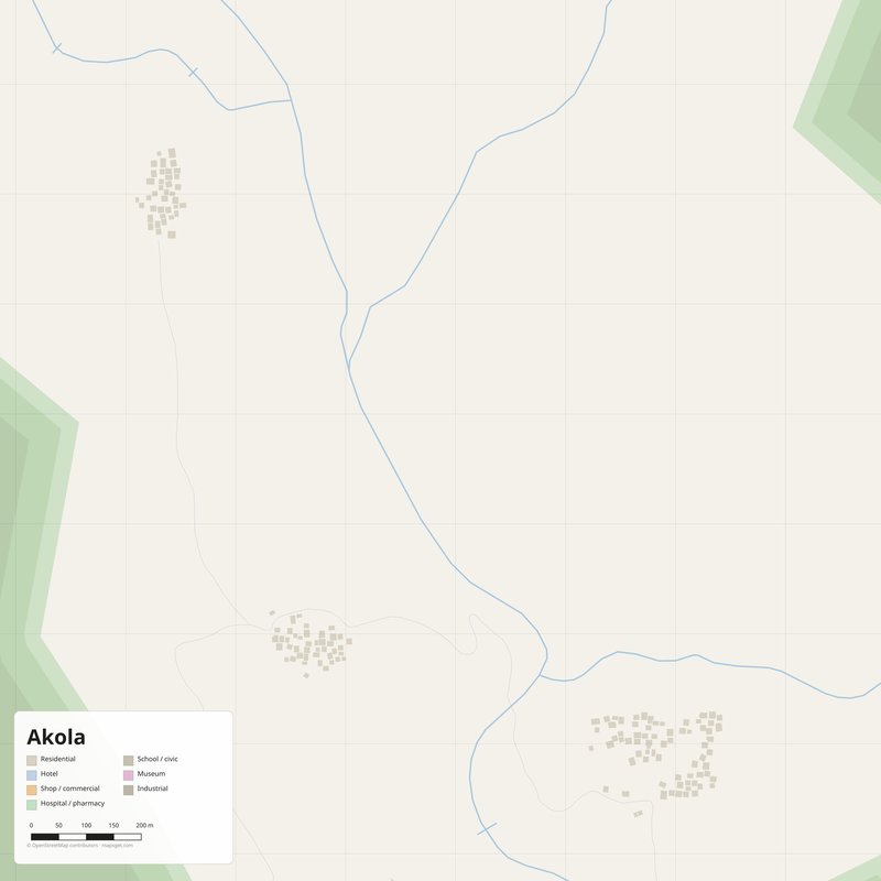 Akola Map PDF — Printable Street Map Poster with House Numbers
